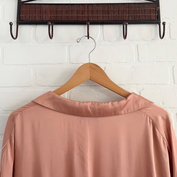 Revolve x Isabella Wrap Bodysuit Bronze Peach Satin Balloon sleeve Sz XXL - Picture 9 of 14